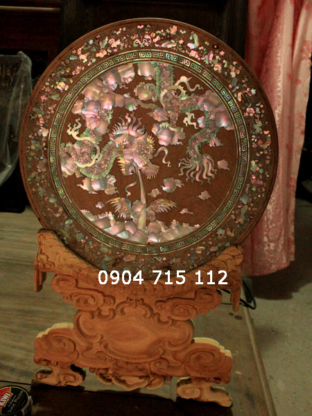 Đĩa gỗ khảm ốc
