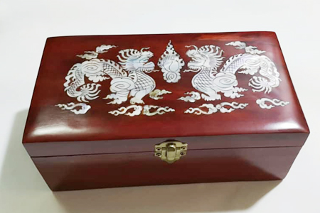 hộp gỗ khảm trai đựng con dấu